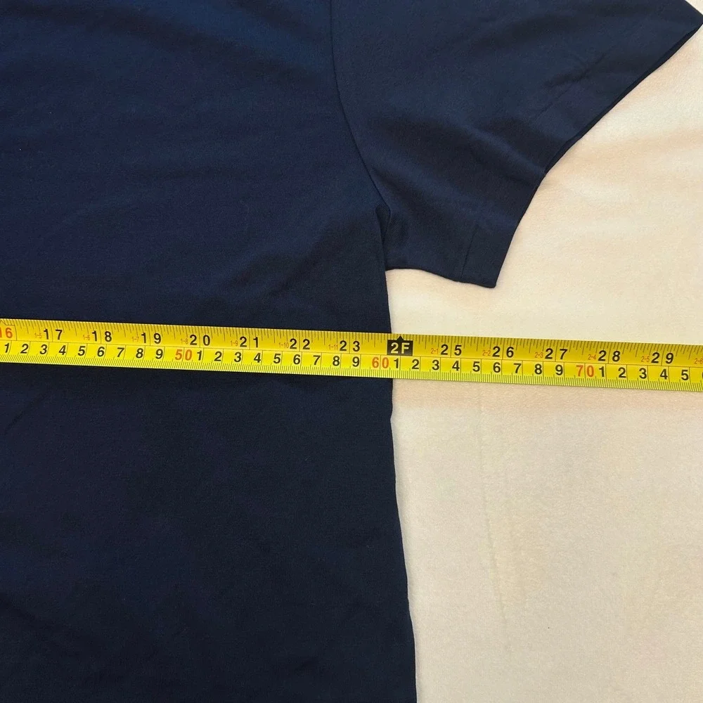 Polo Ralph Lauren Mens XL Navy Blue Plaid Patchwork Big Pony T-Shirt Classic Fit